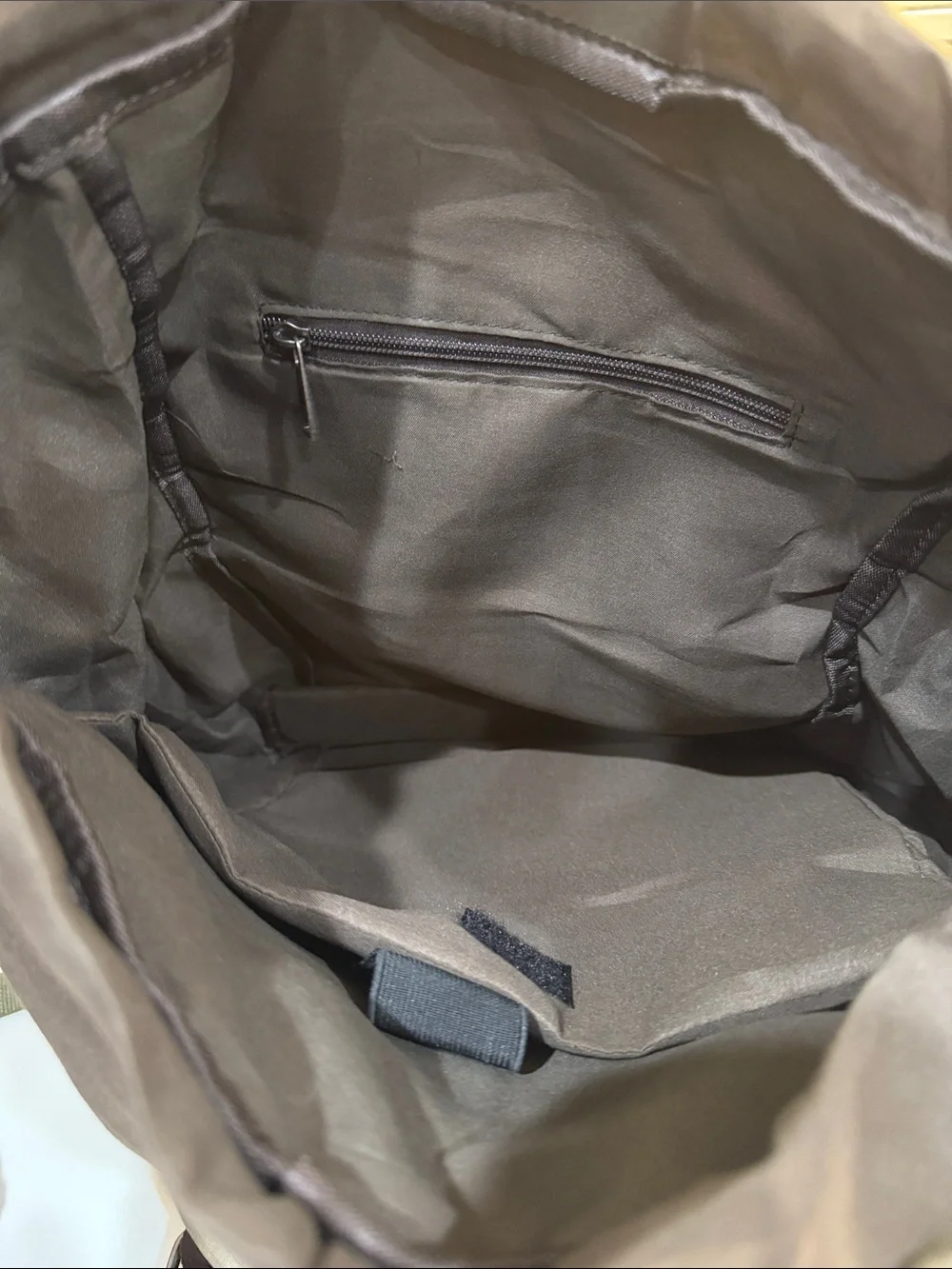 Topwolf Olive Canvas Backpack with Brown Leather Straps